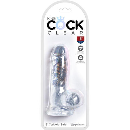 KING COCK - CLEAR PÊNIS REALÍSTICO COM BOLAS 10.1 CM TRANSPARENTE - Sexshoptuga 