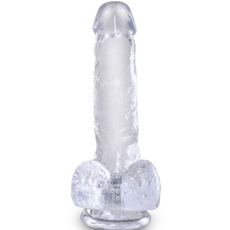 KING COCK - CLEAR PÊNIS REALÍSTICO COM BOLAS 13.5 CM TRANSPARENTE - Sexshoptuga 