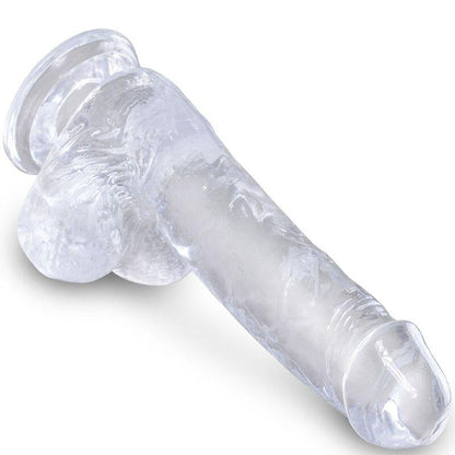 KING COCK - CLEAR PÊNIS REALÍSTICO COM BOLAS 13.5 CM TRANSPARENTE - Sexshoptuga 