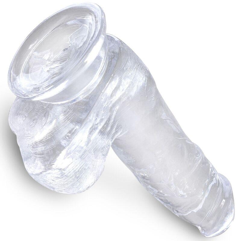 KING COCK - CLEAR PÊNIS REALÍSTICO COM BOLAS 13.5 CM TRANSPARENTE - Sexshoptuga 