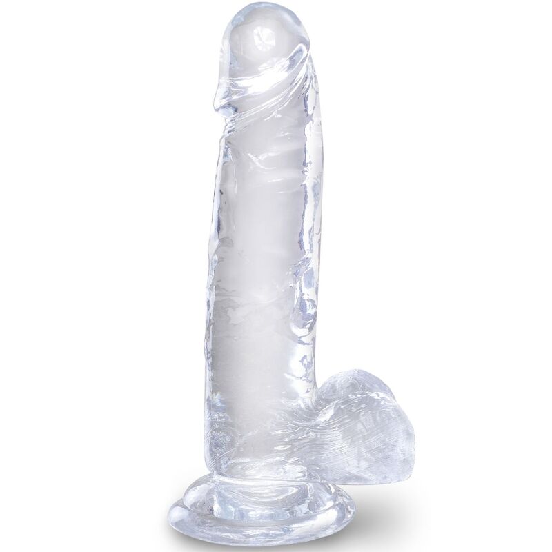 KING COCK - CLEAR PÊNIS REALÍSTICO COM BOLAS 15.2 CM TRANSPARENTE - Sexshoptuga 