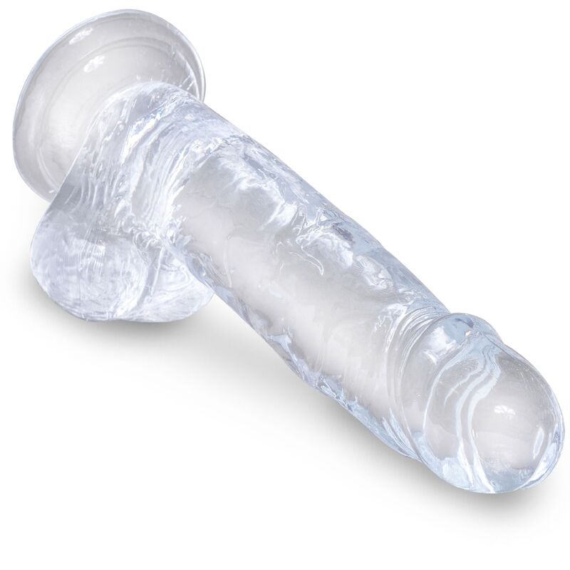 KING COCK - CLEAR PÊNIS REALÍSTICO COM BOLAS 15.2 CM TRANSPARENTE - Sexshoptuga 