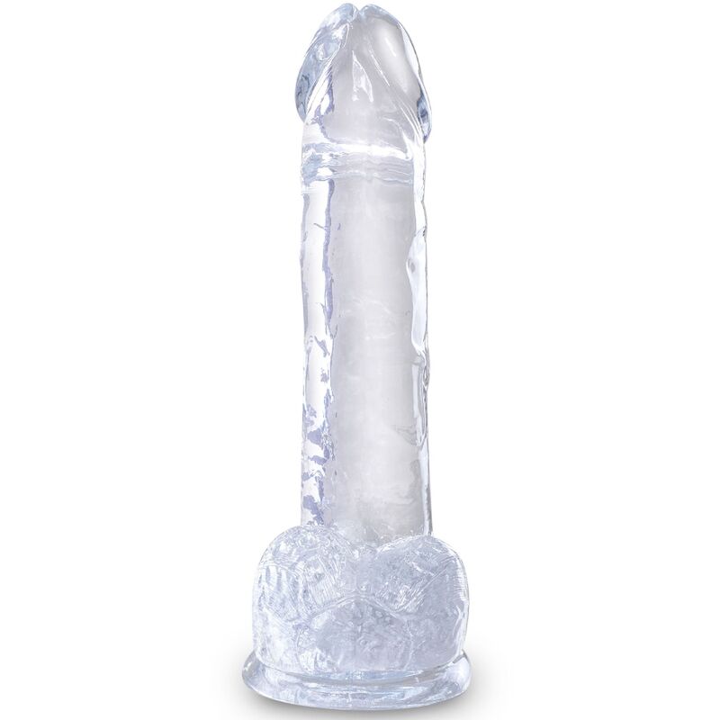 KING COCK - CLEAR PÊNIS REALÍSTICO COM BOLAS 15.2 CM TRANSPARENTE - Sexshoptuga 