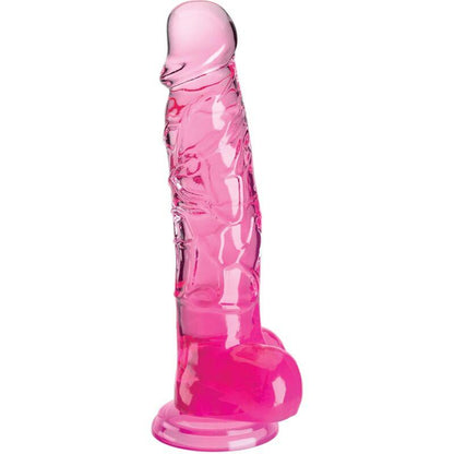 KING COCK - CLEAR PÊNIS REALÍSTICO COM BOLAS 16.5 CM ROSA - Sexshoptuga 