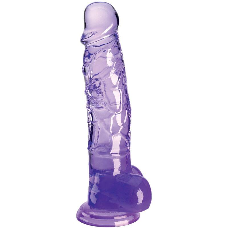 KING COCK - CLEAR PÊNIS REALÍSTICO COM BOLAS 16.5 CM ROXO - Sexshoptuga 