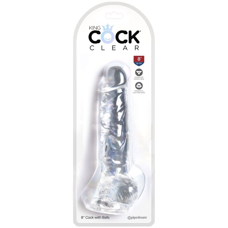 KING COCK - CLEAR PÊNIS REALÍSTICO COM BOLAS 16.5 CM TRANSPARENTE - Sexshoptuga 