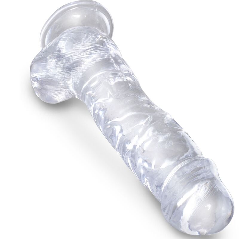 KING COCK - CLEAR PÊNIS REALÍSTICO COM BOLAS 16.5 CM TRANSPARENTE - Sexshoptuga 