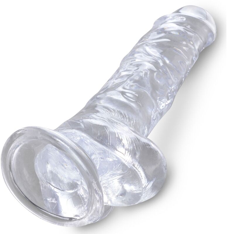 KING COCK - CLEAR PÊNIS REALÍSTICO COM BOLAS 16.5 CM TRANSPARENTE - Sexshoptuga 