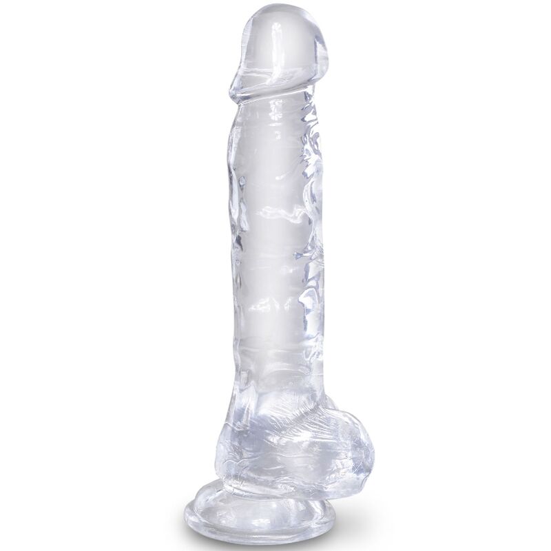 KING COCK - CLEAR PÊNIS REALÍSTICO COM BOLAS 16.5 CM TRANSPARENTE - Sexshoptuga 