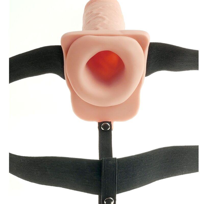 FETISH FANTASY SERIES - ARNÊS AJUSTVEL PÉNIS REALISTA COM BOLAS RECARREGVEIS E VIBRADOR 28 CM - Sexshoptuga 