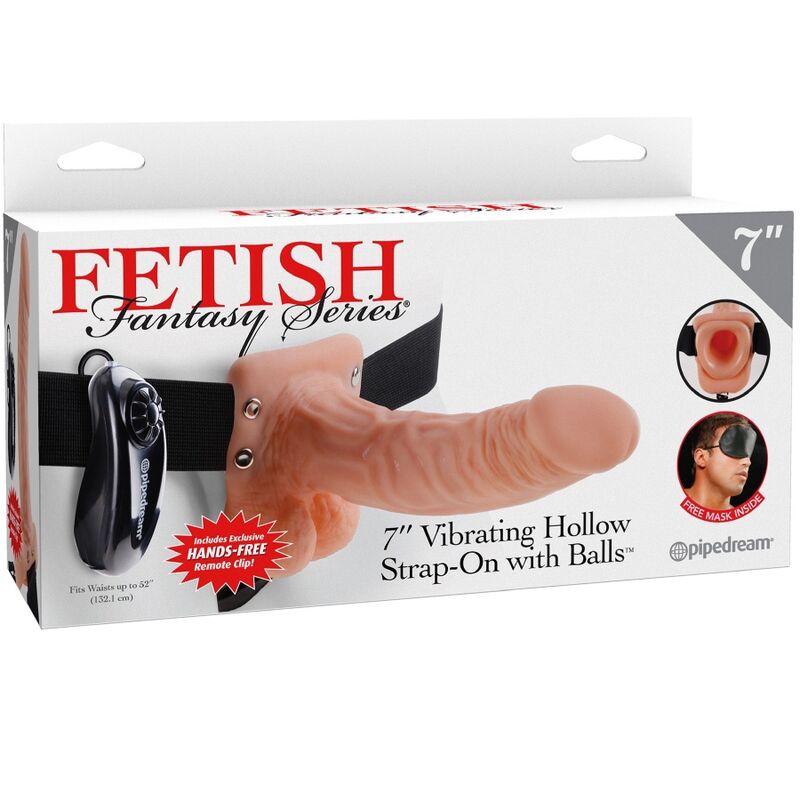 FETISH FANTASY SERIES - ARNÊS AJUSTVEL COM CONTROLE REMOTO PÊNIS REALISTA COM TESTÍCULOS 17,8 CM - Sexshoptuga 