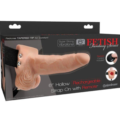 FETISH FANTASY SERIES - ARNÊS AJUSTVEL COM CONTROLE REMOTO PÊNIS REALISTA COM TESTÍCULOS RECARREGVEIS E VIBRADOR 15 CM - Sexshoptuga 