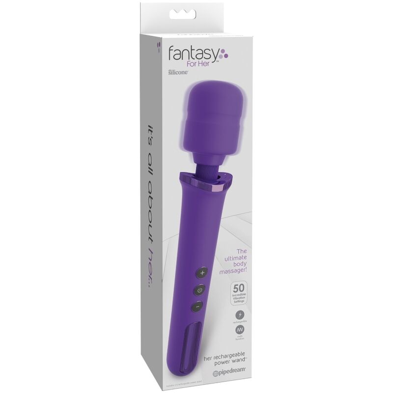 FANTASY FOR HER - MASSAGADOR DE VARINHA RECARREGÁVEL PARA ELA E VIBRADOR 50 NÍVEIS VIOLETA - Sexshoptuga  Sexshoptuga 