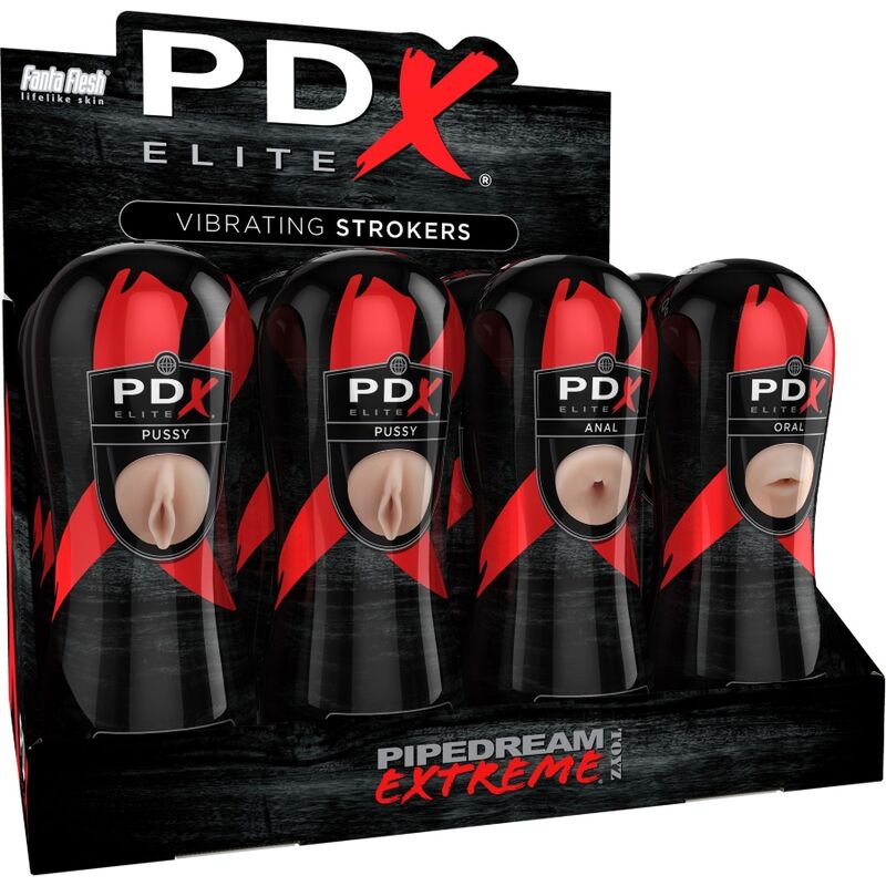 PDX ELITE - CONJUNTO STROKER 12 UNIDADES: 6X VAGINA, 3X ANO, 3X BOCA - Sexshoptuga 