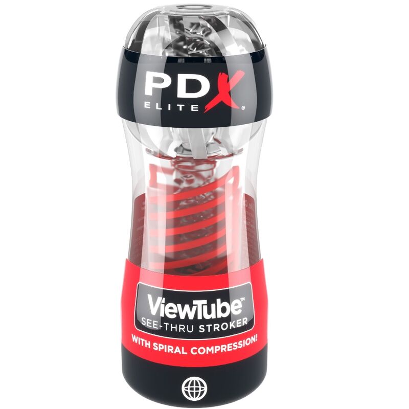 PDX ELITE - STROKER VIEWTUBE 2 COMPRESSO ESPIRAL TRANSPARENTE - Sexshoptuga  Sexshoptuga 