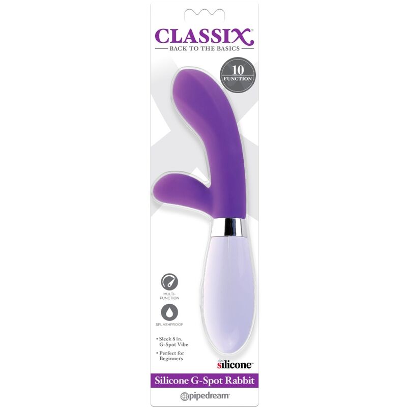 CLASSIX - VIBRADOR RABBIT VIBRATOR G-SPOT SILICONE ROXO - Sexshoptuga 