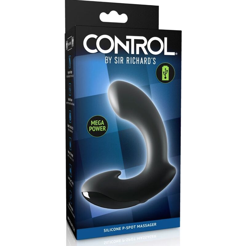 SIR RICHARDS - MASSAGEADOR DE PRÓSTATA P-POINT DE SILICONE PRETO - Sexshoptuga 