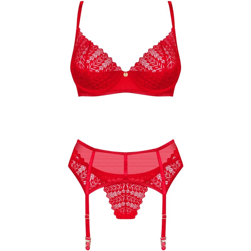 OBSESSIVE - CONJUNTO INGRIDIA DUAS PEAS CROTCHLESS VERMELHO XL/XXL - Sexshoptuga  Sexshoptuga 