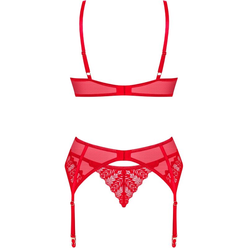 OBSESSIVE - CONJUNTO INGRIDIA DUAS PEAS CROTCHLESS VERMELHO XL/XXL - Sexshoptuga  Sexshoptuga 