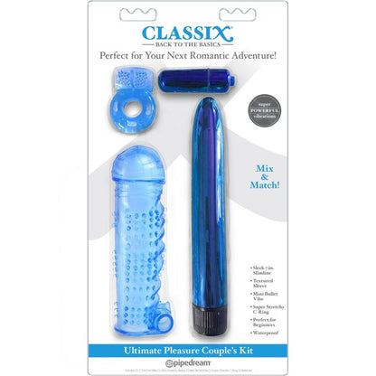 CLASSIX - KIT PARA CASAIS COM ANEL, BAINHA E BALAS AZUIS - Sexshoptuga 