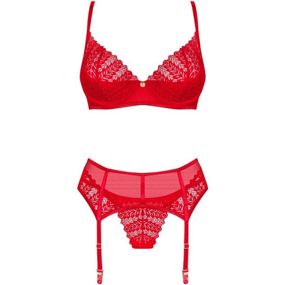 OBSESSIVE - CONJUNTO INGRIDIA TRÊS PEAS VERMELHO XS/S - Sexshoptuga 