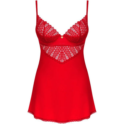 OBSESSIVE - INGRIDIA CHEMISE & TANGA RED XS/S - Sexshoptuga 