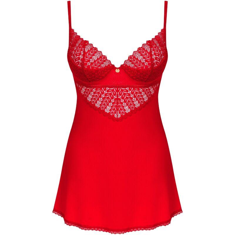 OBSESSIVE - INGRIDIA CHEMISE & TANGA RED XL/XXL - Sexshoptuga 