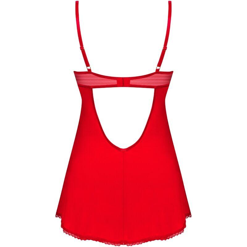 OBSESSIVE - INGRIDIA CHEMISE & TANGA RED XL/XXL - Sexshoptuga 