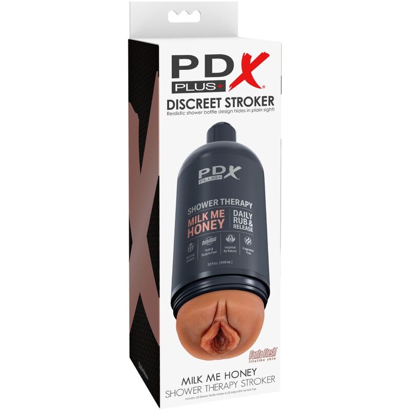 PDX PLUS - STROKER MASTURBADOR DISCRETO DESIGN DE GARRAFA MILK ME HONEY CANDY SHAMPOO - Sexshoptuga  Sexshoptuga 