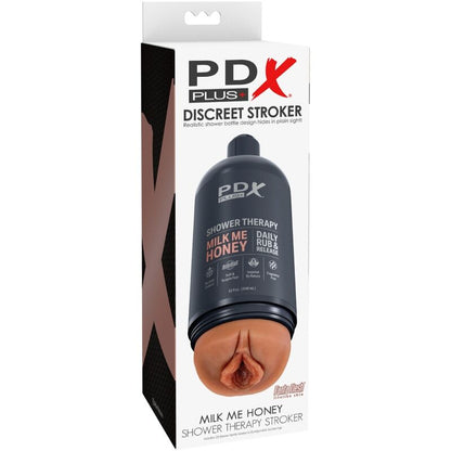 PDX PLUS - STROKER MASTURBADOR DISCRETO DESIGN DE GARRAFA MILK ME HONEY CANDY SHAMPOO - Sexshoptuga 