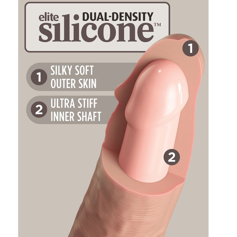 KING COCK - ELITE DILDO DE SILICONE REALISTA 15.2 CM - Sexshoptuga 