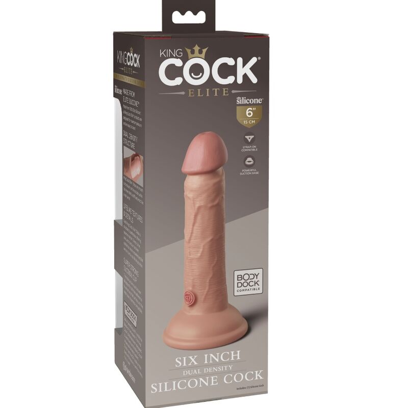 KING COCK - ELITE DILDO DE SILICONE REALISTA 15.2 CM - Sexshoptuga 