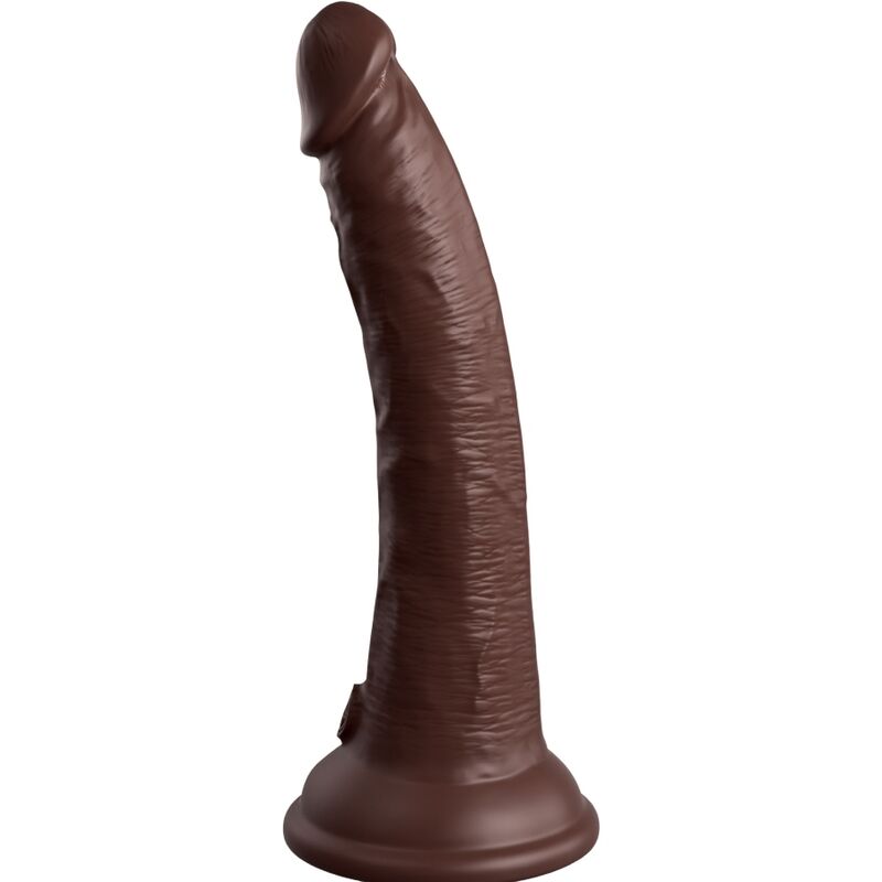 KING COCK - ELITE DILDO DE SILICONE REALÍSTICO 17.8 CM CASTANHO - Sexshoptuga 