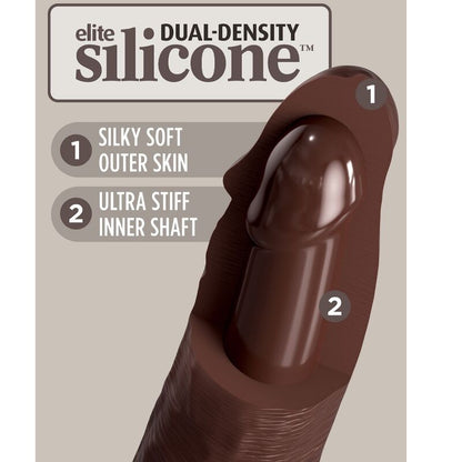 KING COCK - ELITE DILDO DE SILICONE REALÍSTICO 17.8 CM CASTANHO - Sexshoptuga 