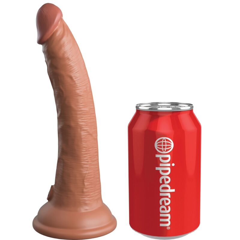 KING COCK - ELITE DILDO DE SILICONE REALÍSTICO 17.8 CM CARAMELO - Sexshoptuga 