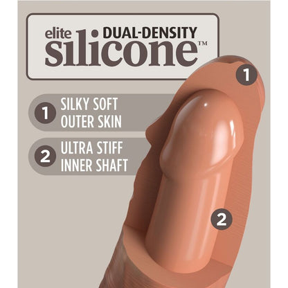 KING COCK - ELITE DILDO DE SILICONE REALÍSTICO 17.8 CM CARAMELO - Sexshoptuga 