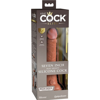 KING COCK - ELITE DILDO DE SILICONE REALÍSTICO 17.8 CM CARAMELO - Sexshoptuga 