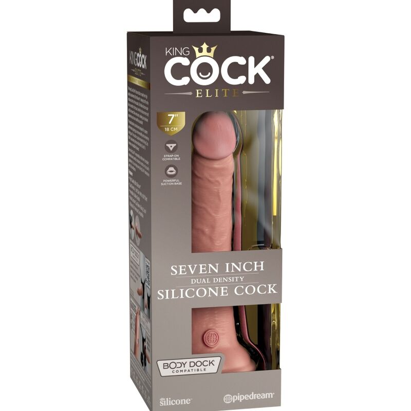 KING COCK - ELITE DILDO SILICONE REALISTA 17.8 CM - Sexshoptuga  Sexshoptuga 