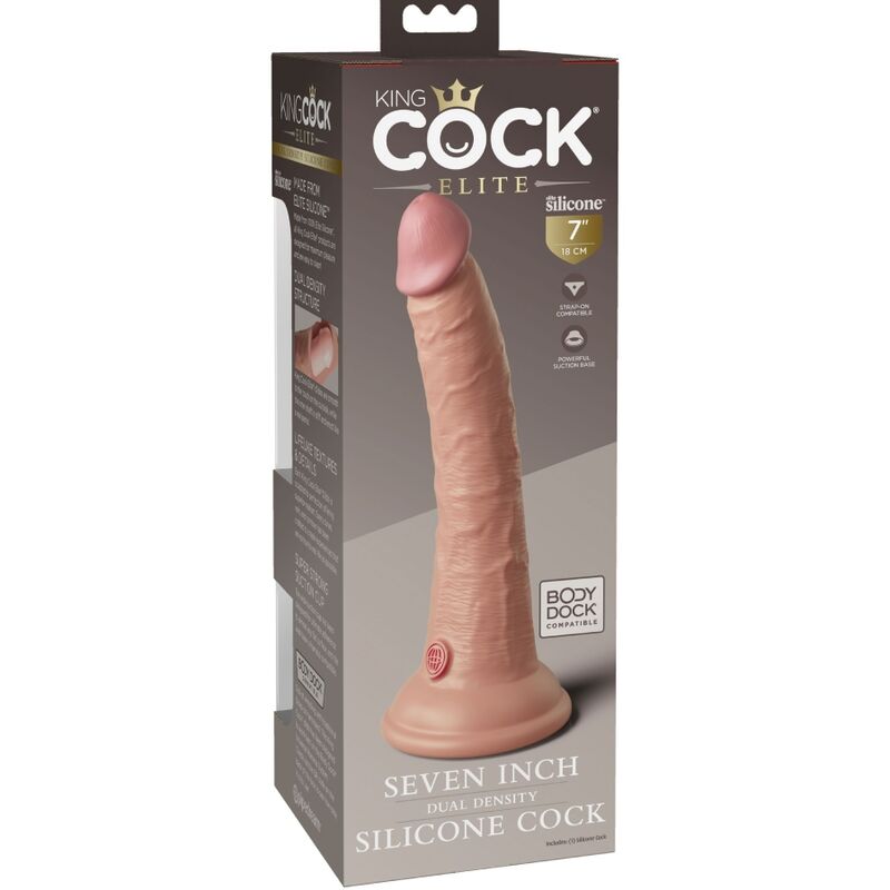 KING COCK - ELITE DILDO SILICONE REALISTA 17.8 CM - Sexshoptuga  Sexshoptuga 