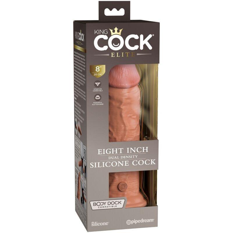 KING COCK - ELITE DILDO DE SILICONE REALISTA 20.3 CM CARAMELO - Sexshoptuga 