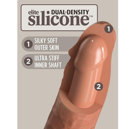 KING COCK - ELITE DILDO DE SILICONE REALISTA 20.3 CM CARAMELO - Sexshoptuga 