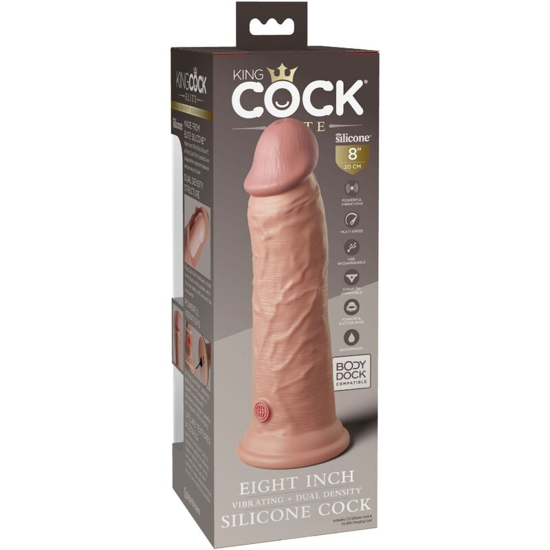 KING COCK - ELITE VIBRADOR REALÍSTICO E SILICONE 20.3 CM - Sexshoptuga 