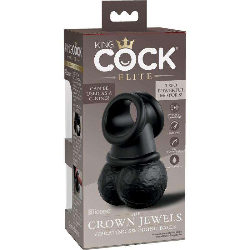 KING COCK - ELITE ANEL COM SILICONE VIBRANTE DE TESTÍCULOS - Sexshoptuga  Sexshoptuga 