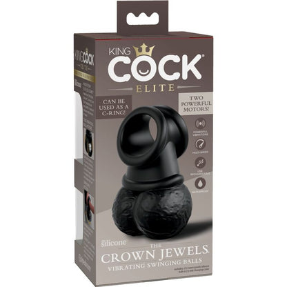 KING COCK - ELITE ANEL COM SILICONE VIBRANTE DE TESTÍCULOS - Sexshoptuga 