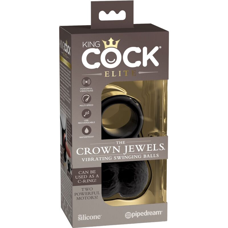 KING COCK - ELITE ANEL COM SILICONE VIBRANTE DE TESTÍCULOS - Sexshoptuga  Sexshoptuga 