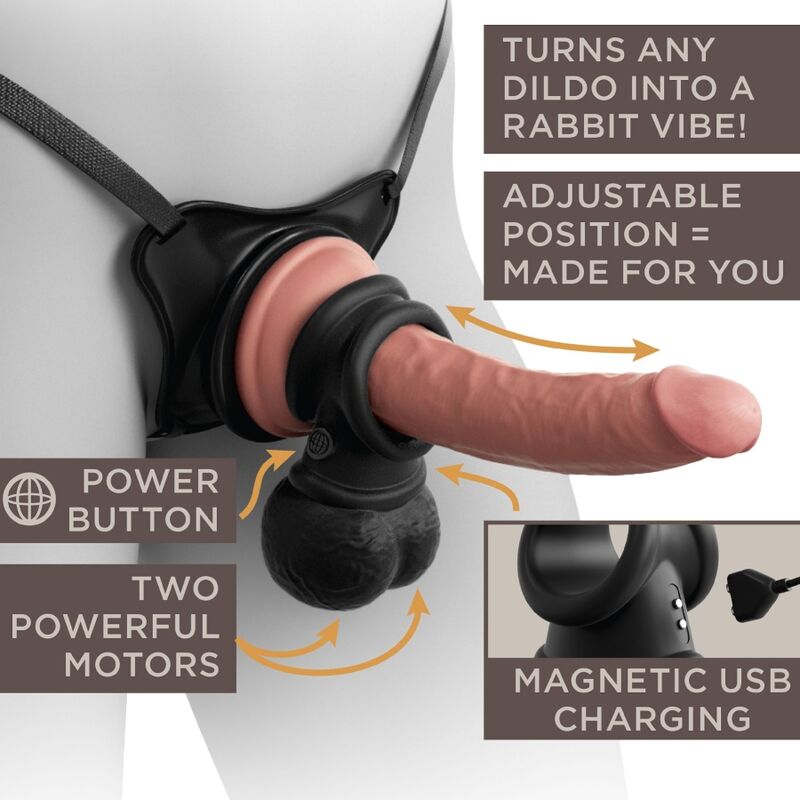 KING COCK - ELITE ANEL COM SILICONE VIBRANTE DE TESTÍCULOS - Sexshoptuga  Sexshoptuga 