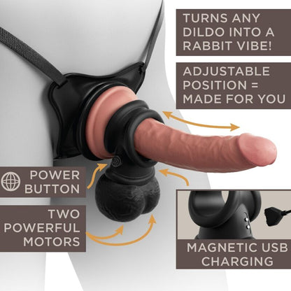 KING COCK - ELITE ANEL COM SILICONE VIBRANTE DE TESTÍCULOS - Sexshoptuga 