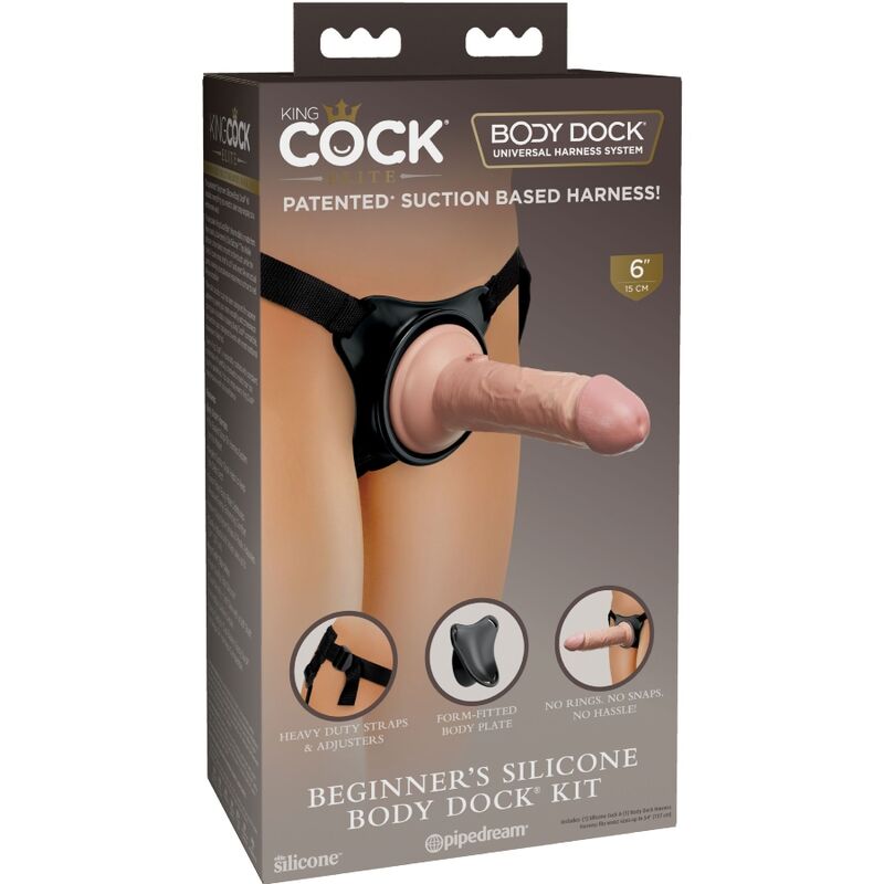 KING COCK - ELITE ARNÊS AJUSTVEL COM DILDO 15.2 CM PARA INICIANTES - Sexshoptuga 