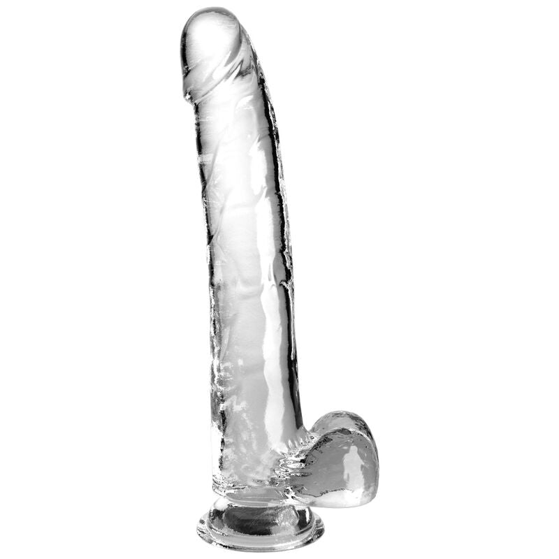 KING COCK - CLEAR DILDO COM TESTÍCULOS 24.8 CM TRANSPARENTE - Sexshoptuga 