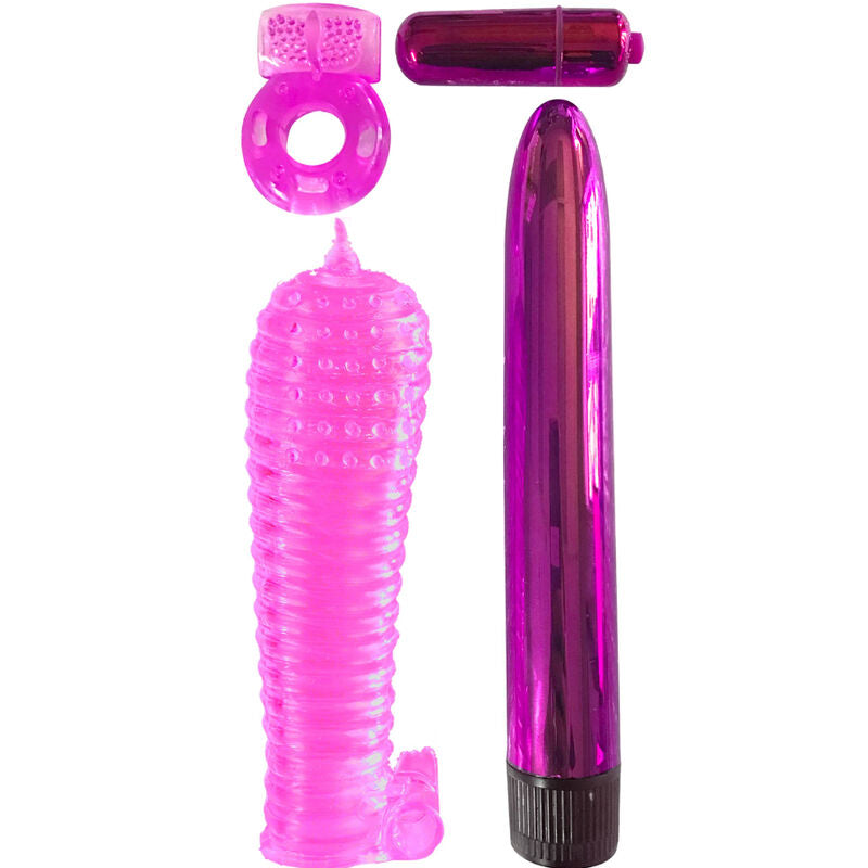 CLASSIX - KIT PARA CASAIS COM ANEL, BAINHA E BALAS ROSA - Sexshoptuga  Sexshoptuga 